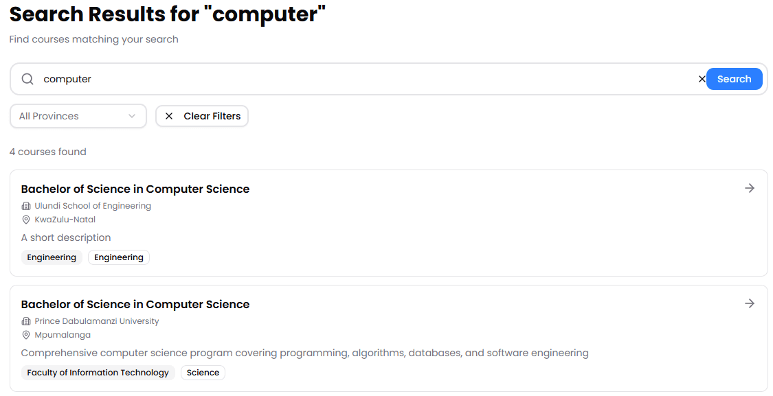 Advanced Course Search